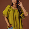 City Dream Shift Top In Lime Image - 1