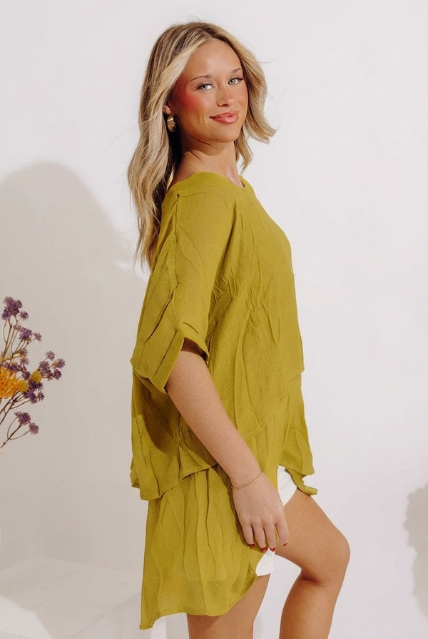 Tranquil Time Shift Top In Lime Punch Image - 2