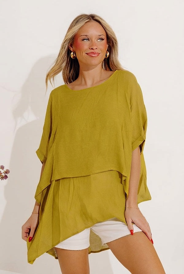 Tranquil Time Shift Top In Lime Punch Image - 1