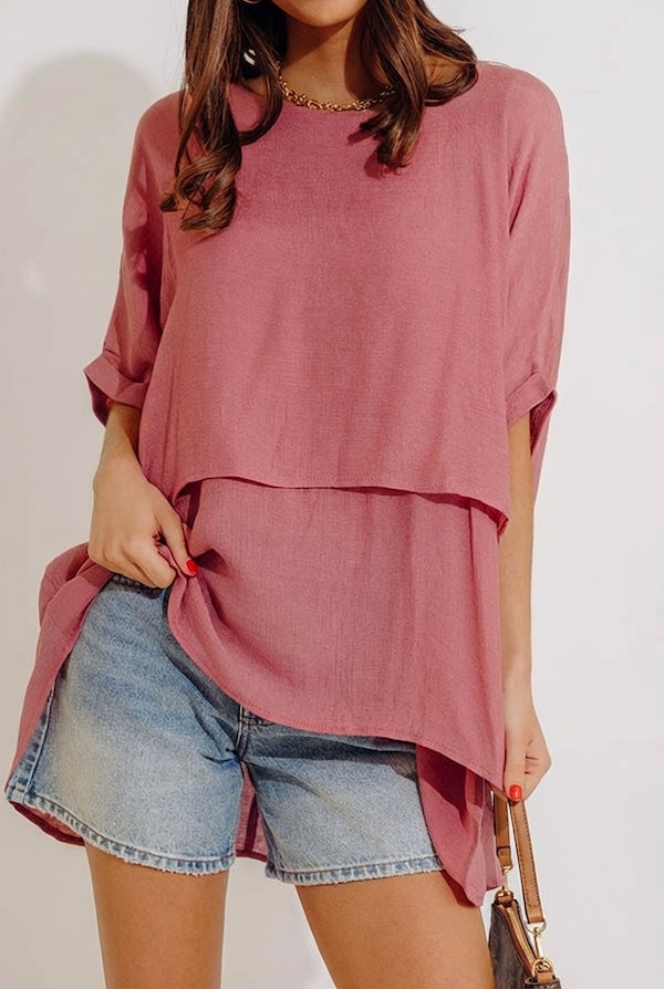 Tranquil Time Shift Top In Blush Image - 2