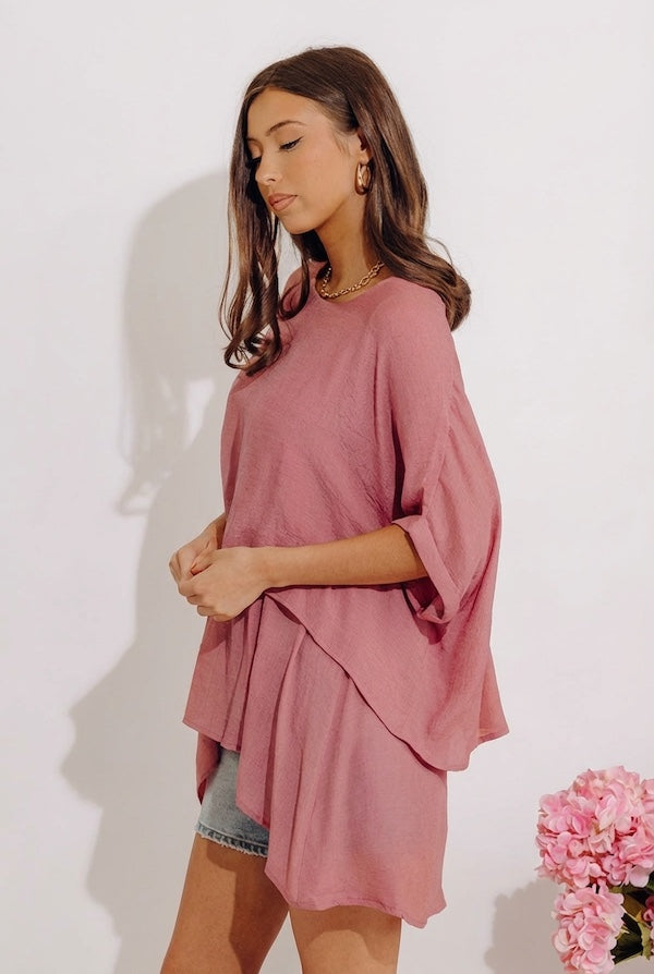 Tranquil Time Shift Top In Blush Image - 3