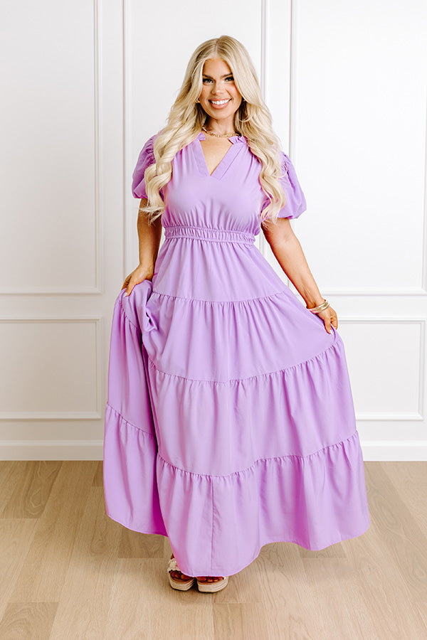 lavender plus size maxi dress Elenzga Plus Size Purple Floral Maxi Dress Wedding Guest Party Semi Formal V-Neck High Waist Flared A-Line Chiffon Long Sleeve Regular Fit V,1XL