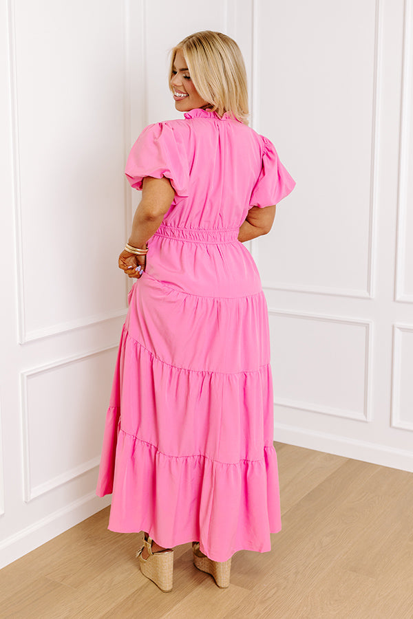 Simply Sweet Maxi Dress in Pink Curves