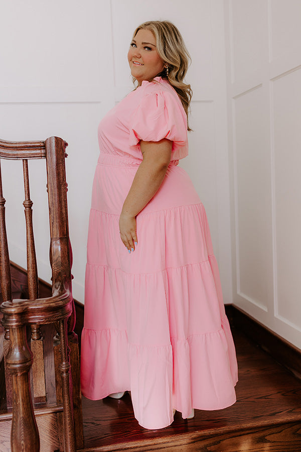 Simply Sweet Maxi Dress in Pink Curves