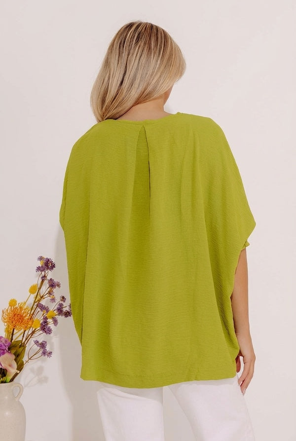 Luxe Lane Shift Top In Lime Image - 3