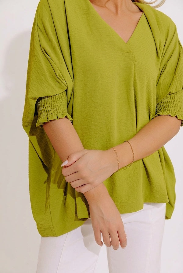 Luxe Lane Shift Top In Lime Image - 4