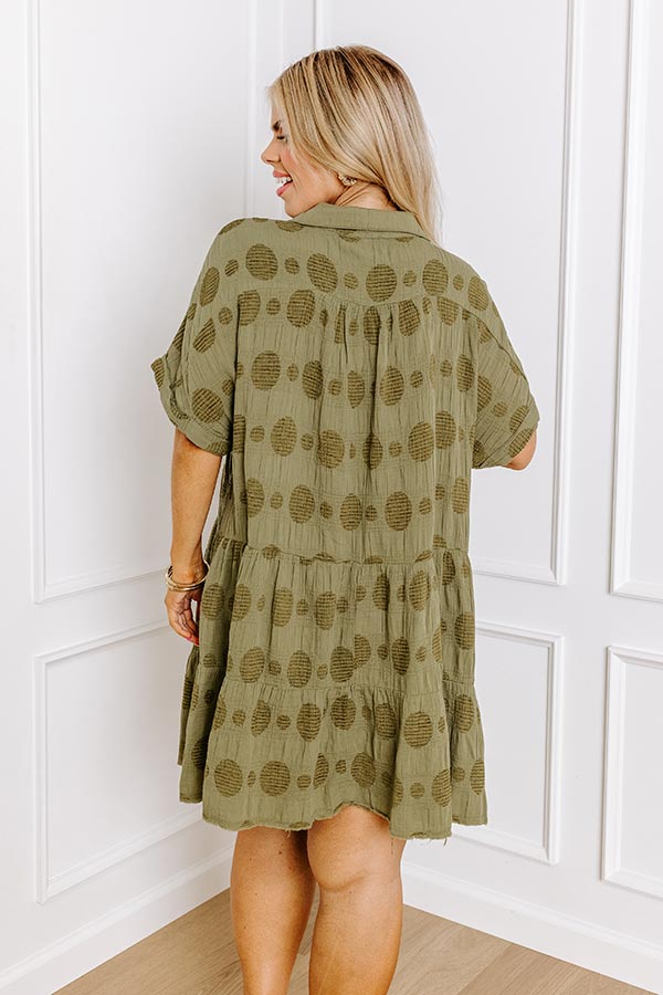 Dancing In The Sun Babydoll Dress In Sage Curves