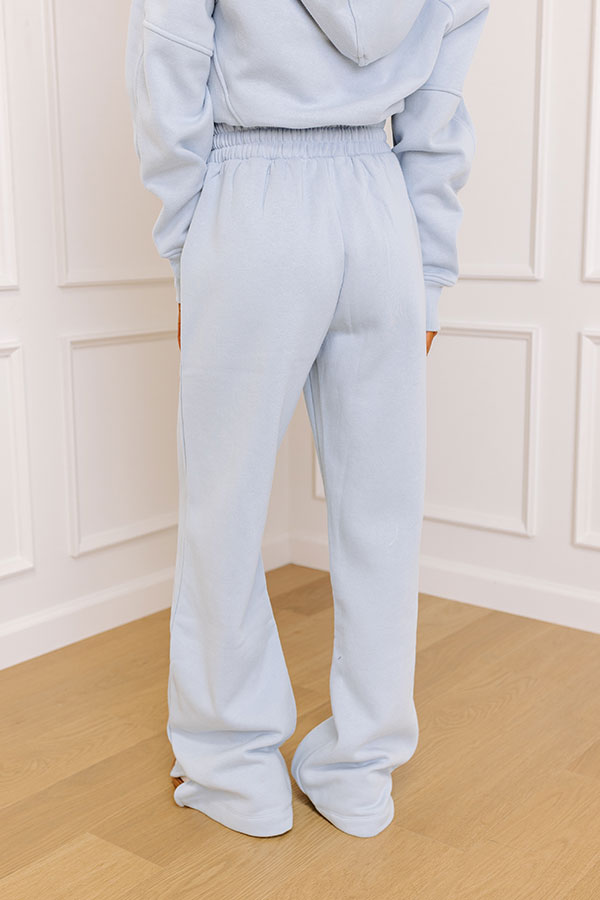 Coffee Run Cutie Straight Leg Pants in Sky Blue