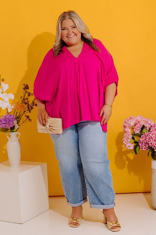 Sun-Kissed Sands Shift Top In Fuchsia Curves Image - 5