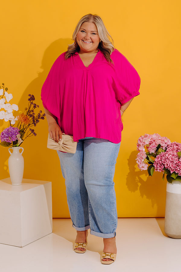 Sun-Kissed Sands Shift Top In Fuchsia Curves Image - 1