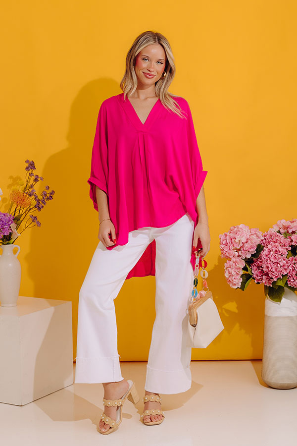 Sun-Kissed Sands Shift Top In Fuchsia Image - 5