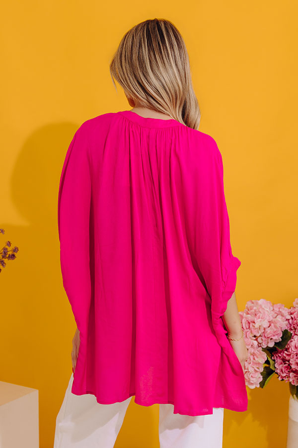 Sun-Kissed Sands Shift Top In Fuchsia Image - 4