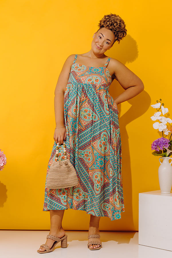 Boho Chic Floral Maxi Dress Curves Image - 3