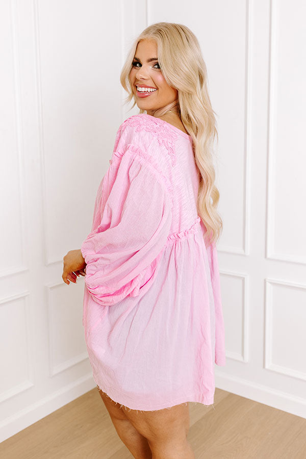 Serenity Song Babydoll Top In Pink Curves