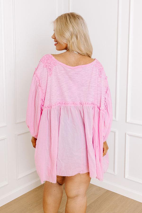 Serenity Song Babydoll Top In Pink Curves