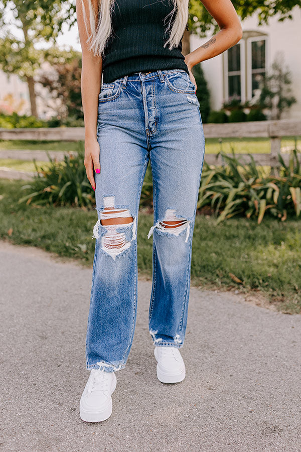 The Casey High Waist Distressed Straight Jean