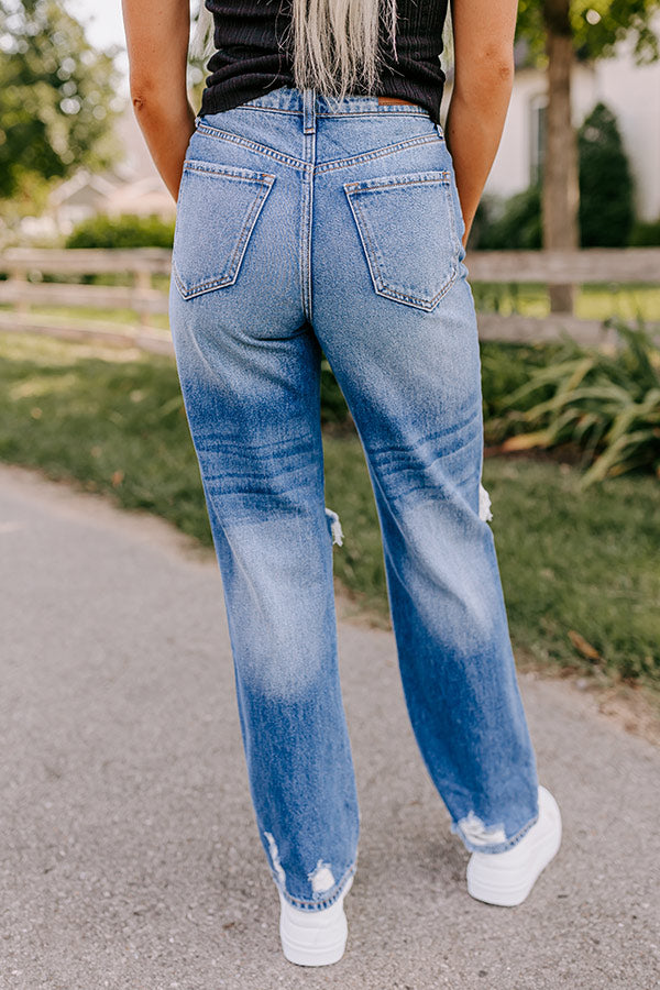 The Casey High Waist Distressed Straight Jean