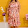 Sunset Splendor Paisley Tiered Satin Midi Dress Curves Image - 1