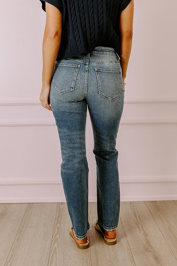 KanCan Reese High Waist Distressed Straight Leg Jean