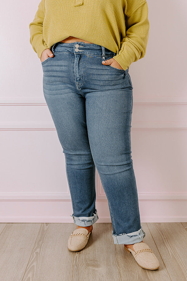 KanCan The Cherish High Waist Straight Leg Jean Curves