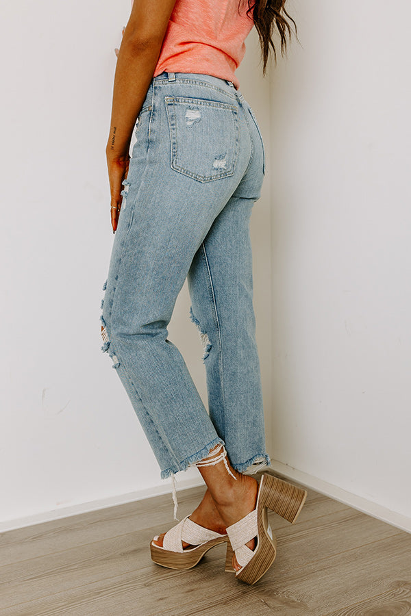 Just USA Kai High Waist Distressed Straight Leg Jean