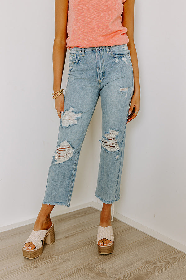 Just USA Kai High Waist Distressed Straight Leg Jean