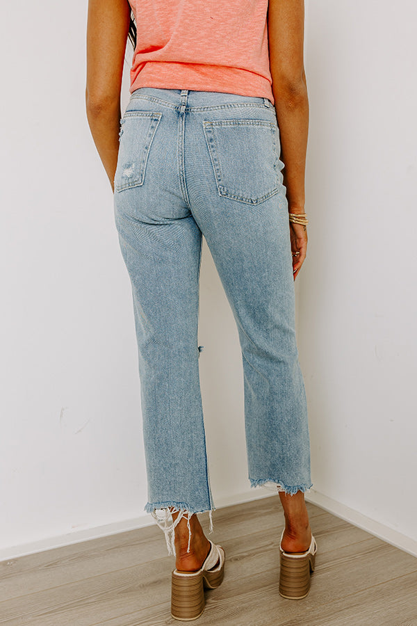 Just USA Kai High Waist Distressed Straight Leg Jean