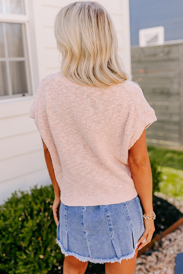 Trip To Barcelona Knit Top in Light Peach