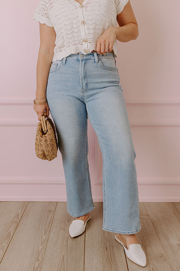 Just USA Wren High Waist Straight Leg Jean in Light Wash