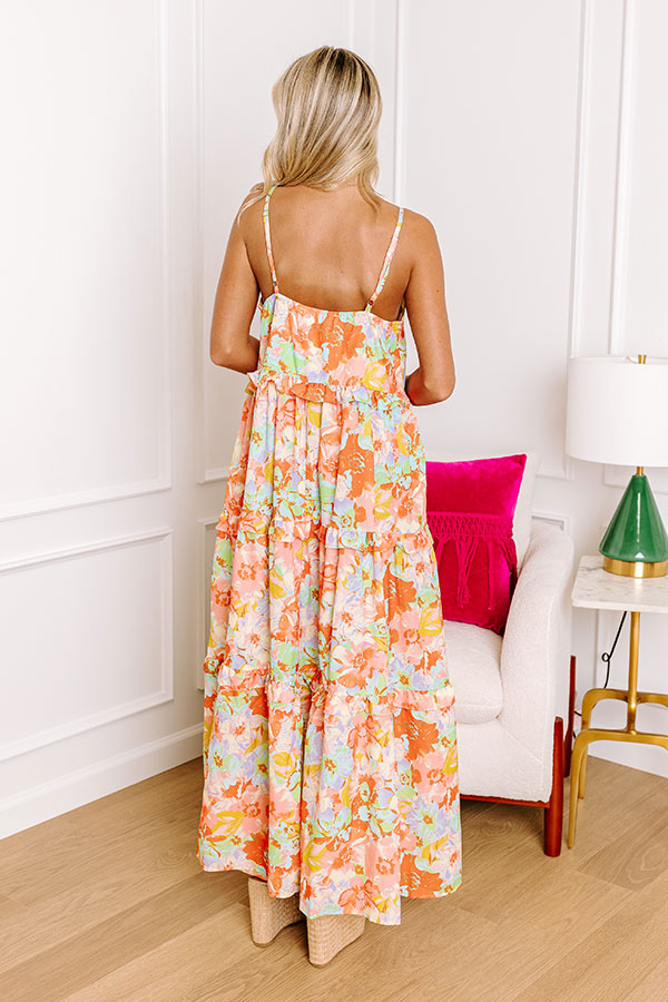 Tropical Shoreline Ruffle Maxi