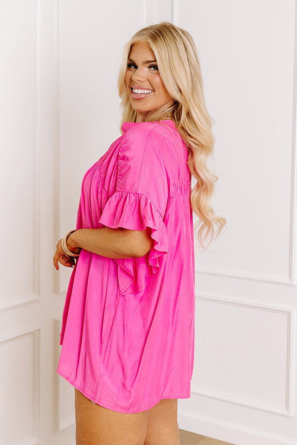 Summer Breeze Shift Top in Pink Curves