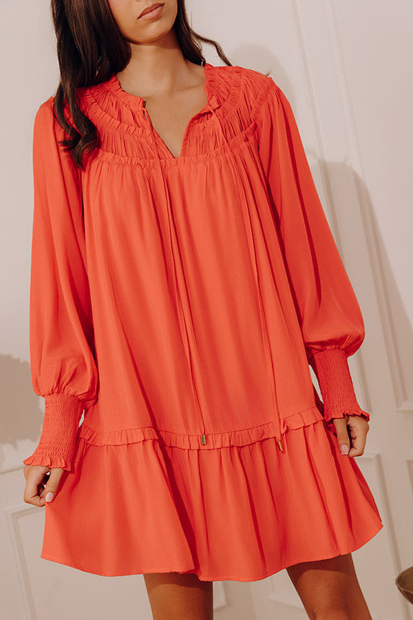Brunch On The Coast Shift Dress in Coral Image - 3