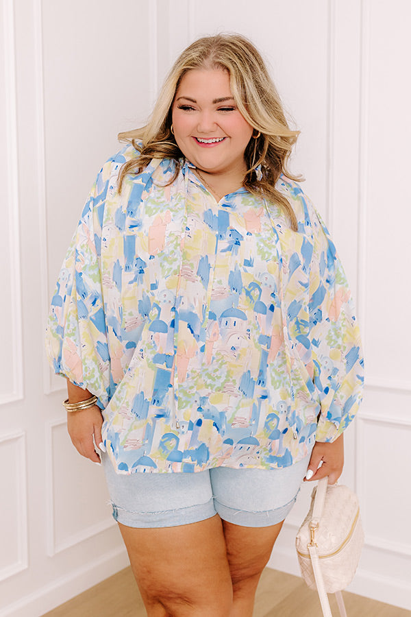 Cityscape Splendor Shift Top in Blue Curves