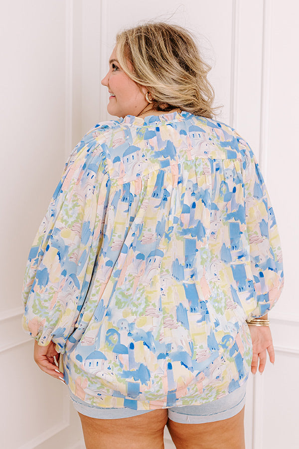 Cityscape Splendor Shift Top in Blue Curves