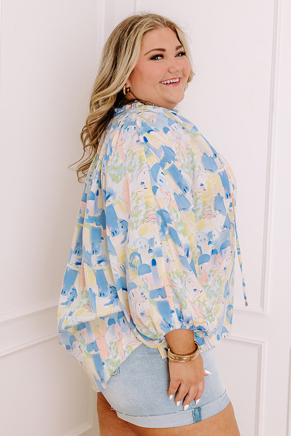 Cityscape Splendor Shift Top in Blue Curves