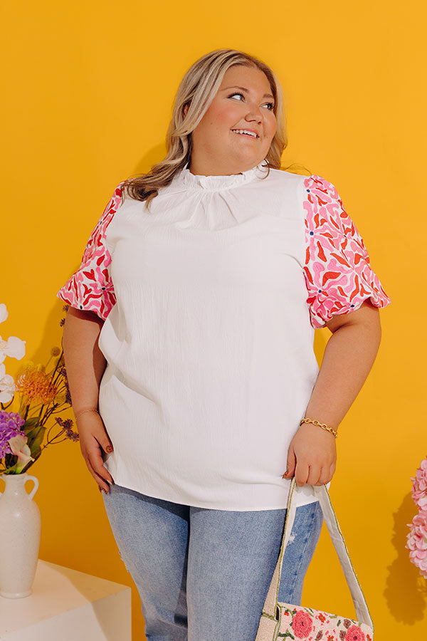 Mediterranean Cruise Embroidered Shift Top in White Image - 2