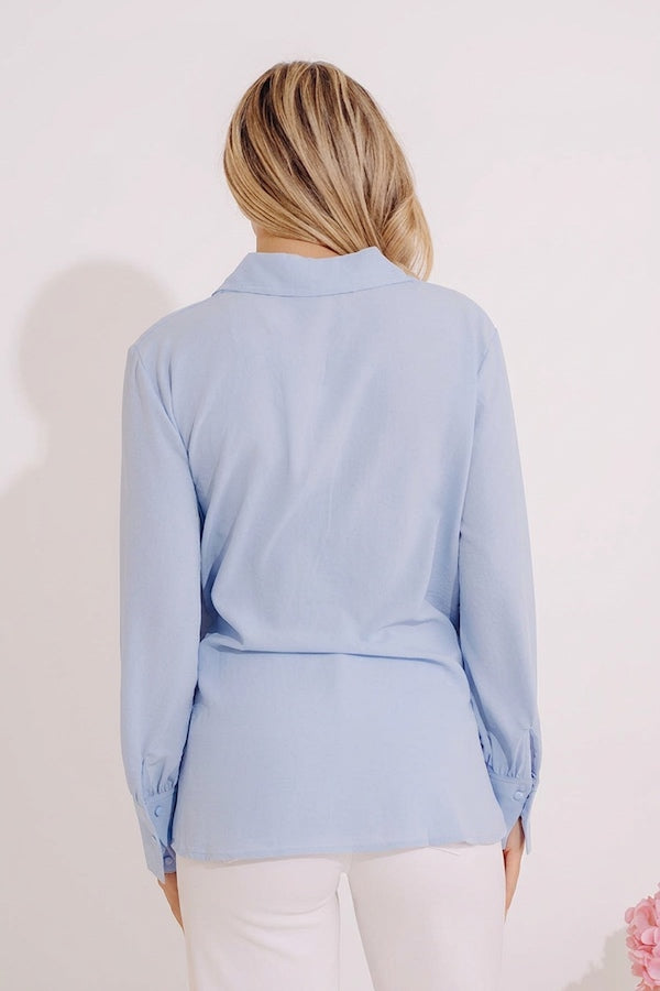 Charleston Getaway Shift Top in Sky Blue Image - 3