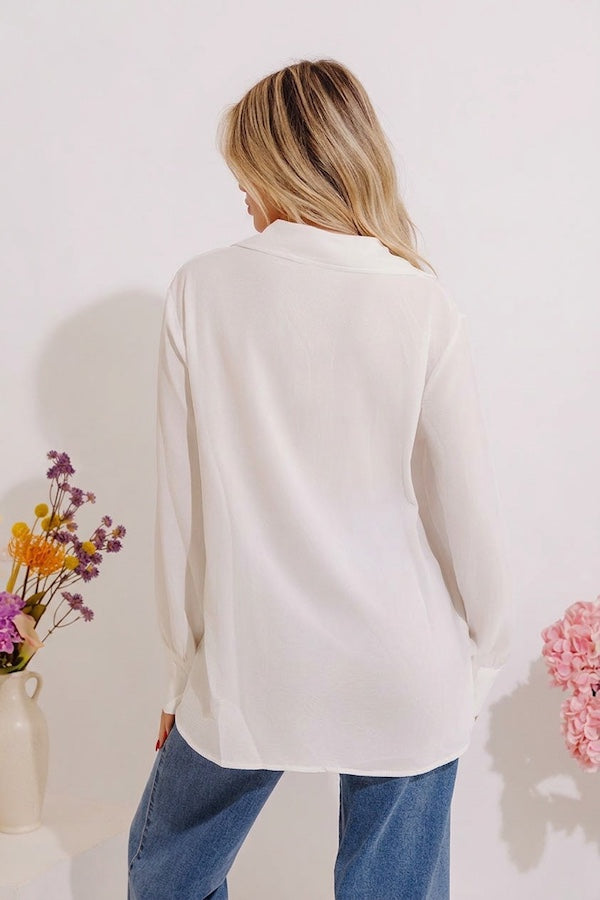 Charleston Getaway Shift Top in Ivory Image - 3