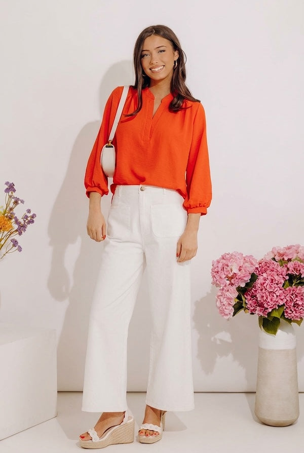 Casual Moment Shift Top in Tangerine Image - 2