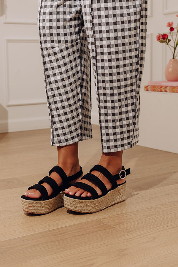The Serena Faux Suede Espadrille in Black Image - 1