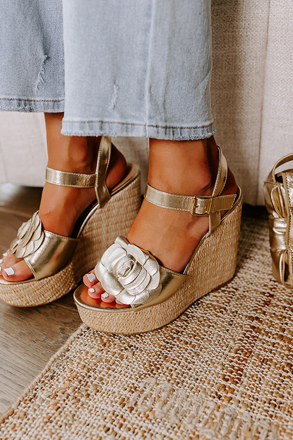 The Flora Metallic Wedge in Gold Image - 3