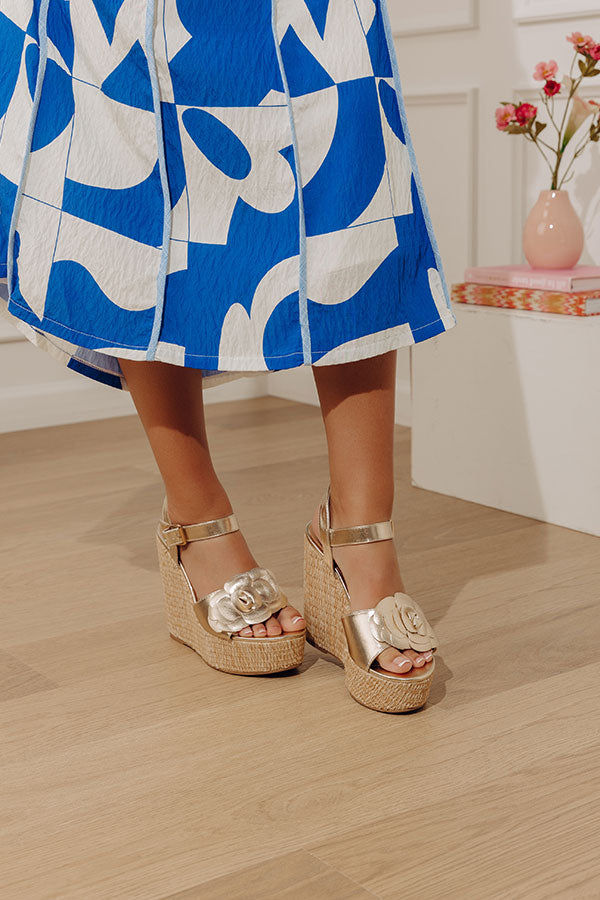 The Flora Metallic Wedge in Gold Image - 1