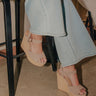 The Cailyn Faux Nubuck Wedge in Warm Taupe Image - 1