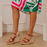 The Alana Faux Leather Wedge in Brown Image - 1