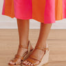 The Alana Faux Leather Wedge in Brown Image - 1