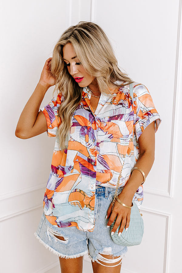 Retreat Yourself Button Up in Orange