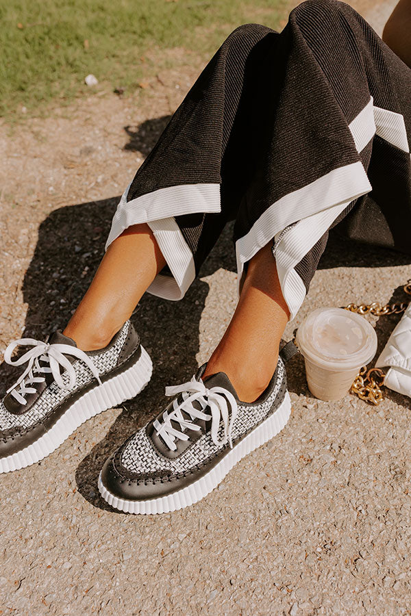 The Terra Tweed Platform Sneaker in Black