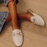 The Bridget Faux Leather Mule Loafer In Light Stone Image - 1