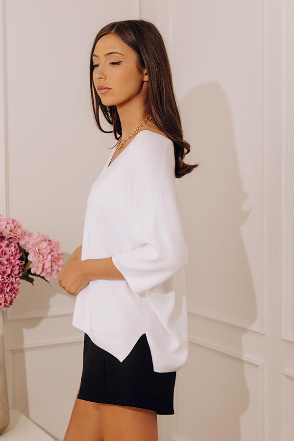 Casual Chic Shift Top in White Image - 2