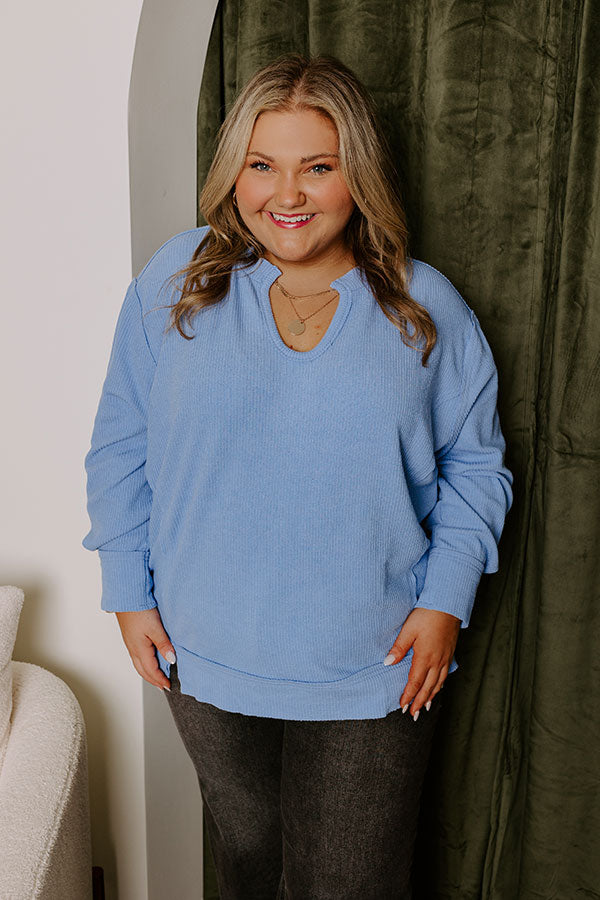 Boardwalk Babe Shift Top in Sky Blue Curves